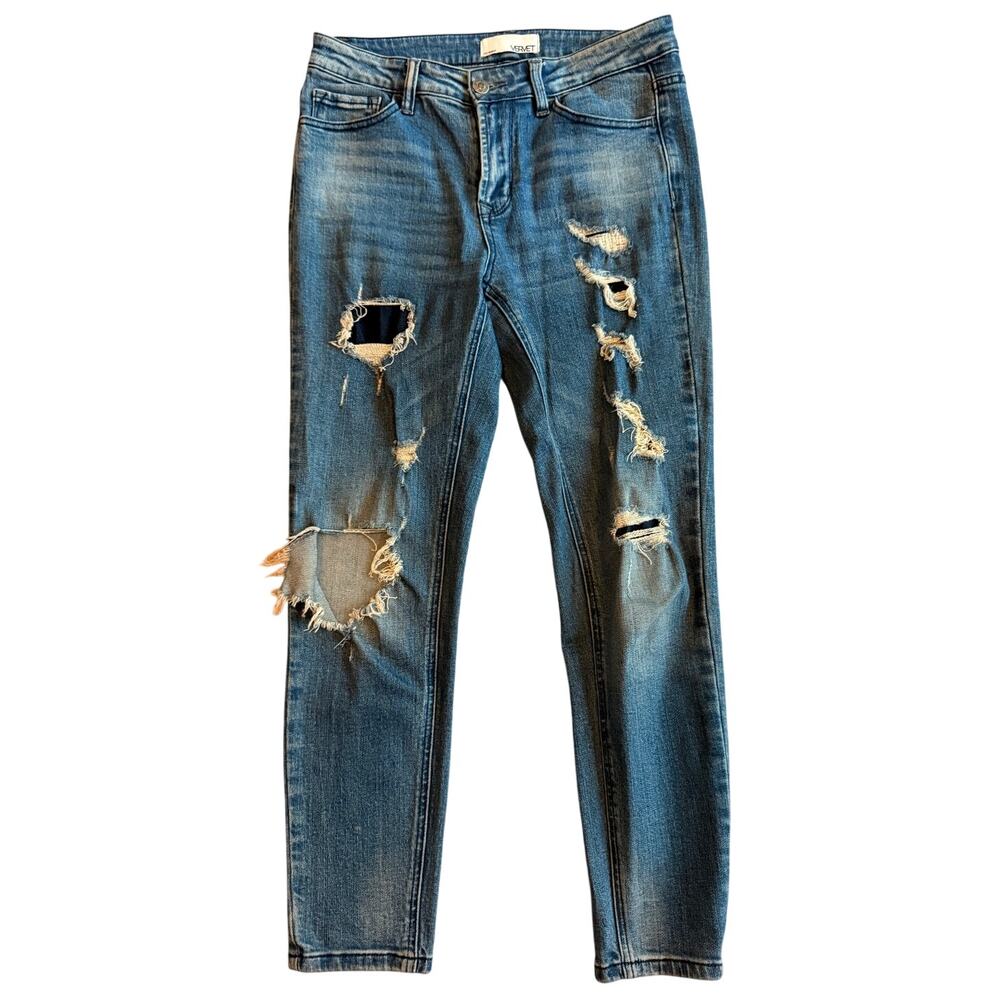 Vervet Distressed Skinny Jeans Medium Wash Denim Size 28